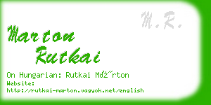 marton rutkai business card